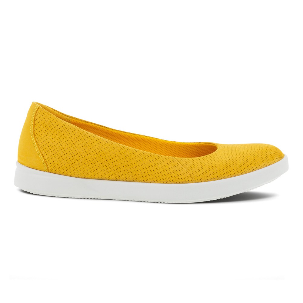 ECCO Womens Ballerinas Yellow - Barentz Slip-Ons - OQL-517423